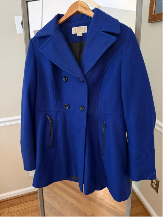 Michael Kors Jackets & Blazers - Women's Michael Kors Blue Pea Coat, Size L